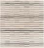 Beige Stripes Wool 8 ft x 10 ft Hand tufted Carpet