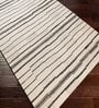 Beige Stripes Wool 8 ft x 10 ft Hand tufted Carpet