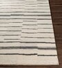 Beige Stripes Wool 8 ft x 10 ft Hand tufted Carpet