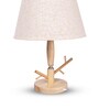 Beige Table Lamp Modern Design   With fabric Textured Lampshade Wooden Base