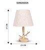 Beige Table Lamp Modern Design   With fabric Textured Lampshade Wooden Base