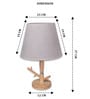 Beige Table Lamp Modern Design   With fabric Textured Lampshade Wooden Base