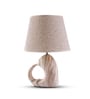 Beige Table Lamp Modern Design Fabric Lampshade Open Heart Shaped Ceramic Base