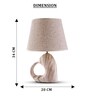 Beige Table Lamp Modern Design Fabric Lampshade Open Heart Shaped Ceramic Base