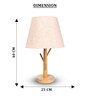Beige Table Lamp Modern Design With Fabric Textured Lampshade Wooden Base