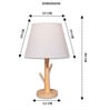 Beige Table Lamp Modern Design With Fabric Textured Lampshade Wooden Base