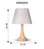 Beige Table Lamp Modern Design With Fabric Textured Lampshade Wooden Base
