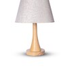 Beige Table Lamp Modern Design With Fabric Textured Lampshade Wooden Base