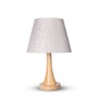 Beige Table Lamp Modern Design With Fabric Textured Lampshade Wooden Base