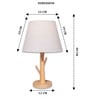 Beige Table Lamp Modern Design With Fabric Textured Lampshade Wooden Base