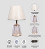 Beige Table Lamp With Fusion Of Modern Design Fiberglass  Matelic Base