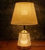 Beige Table Lamp With Fusion Of Modern Design Fiberglass  Matelic Base