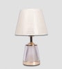 Beige Table Lamp With Fusion Of Modern Design Fiberglass  Matelic Base