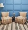 Beige Textured Cotton 1 Seater Sofa Cover