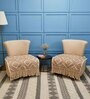 Beige Textured Cotton 1 Seater Sofa Cover