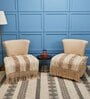 Beige Textured Cotton 1 Seater Sofa Cover