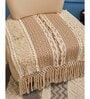 Beige Textured Cotton 1 Seater Sofa Cover