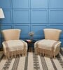 Beige Textured Cotton 1 Seater Sofa Cover