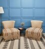 Beige Textured Cotton 1 Seater Sofa Cover
