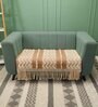 Beige Textured Cotton 2 Seater Sofa Cover