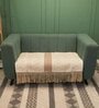 Beige Textured Cotton 2 Seater Sofa Cover