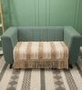 Tufted Beige 3 Seater Sofa Cover With Tassles