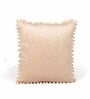 Beige Textured Velvet 12 x 12 Inches Cushion Covers (Set of 2)