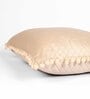 Beige Textured Velvet 16 x 16 Inches Cushion Covers (Set of 5)