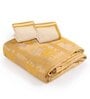 Beige Floral 144 TC 100% Cotton Queen Sized Bed Sheets with 2 Pillow Covers