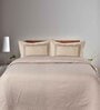 Beige Geometric 144 TC 100% Cotton King Sized Bed Sheets with 2 Pillow Covers