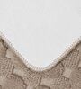 Beige Geometric Cotton 17x39 Inches AntiSkid Bath Mat