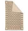 Beige Geometric Cotton 4 Ft X 6 Ft Hand Woven Hand Printed Rug