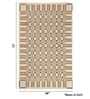 Beige Geometric Cotton 4 Ft X 6 Ft Hand Woven Hand Printed Rug