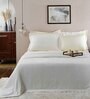 Beige Traditional GSM 320 Cotton Double Bed Cover
