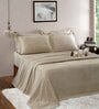 Beige Traditional GSM 320 Cotton  Double Bed Cover