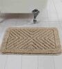 Beige Abstract Microfibre 19x27 Inches AntiSkid Bath Mat