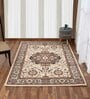 Beige Traditional Wool 5 ft x 7 ft Hand Tufted Carpet