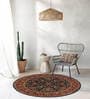 Beige Traditional Wool Round Hand Tufted Carpet
