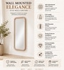 Beige Upholstered Fabric Frame Rectangular With Corner Round Wall Mirror 26 X 60 Inches Beige Upholstered Fabric Frame Rectangular With Corner Round Wall Mirror 26 X 60 Inches