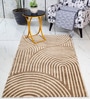Beige Uval Modern Pile 4X6 Ft Carpet