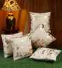 Beige Velvet Abstract 16X16 Inches Cushion Covers (Pack of 5)