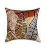 Beige Twig Leaf Velvet Blend Abstract 20x20 inches Cushion Covers 1 Pc