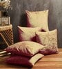Beige Velvet Solid 16x16 inches Cushion Cover (5Pc)