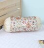 Beige Velvet Floral 16x34 inches Bolster Covers