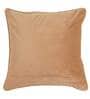 Beige Solid Velvet 20 x 20 Inches Cushion Cover