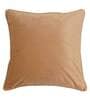 Beige Solid Velvet 20 x 20 Inches Cushion Cover