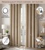 Beige Velvet Solid 7 Feet Blackout Door Curtain