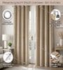 Beige Velvet Solid 9 Feet Blackout Door Curtains Set Of 2