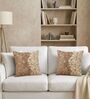 Beige Velvet 16 x 16 Inches Cushion Covers (2 Pieces)