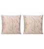 Beige Velvet Traditional 16x16 inches Cushion Covers (Pack of 2)